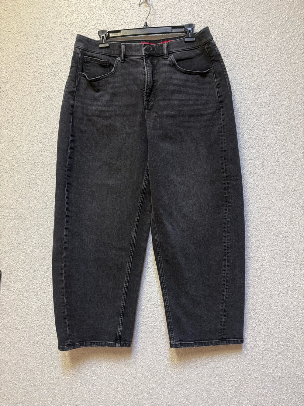 SPANX Gray Black Washed Barrel Denim Jeans - XL High Waisted